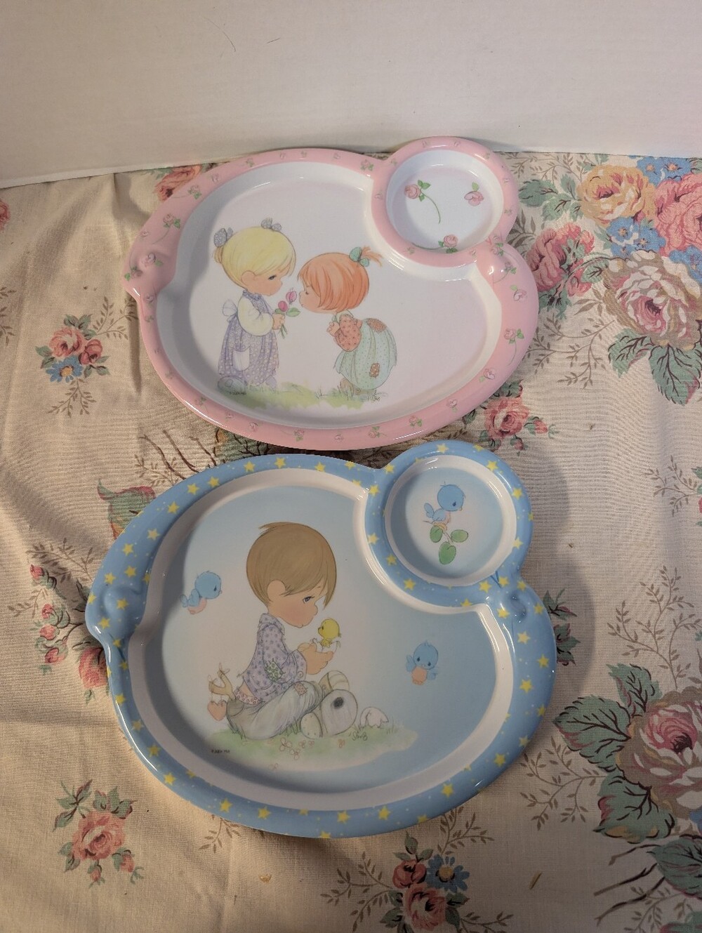 Precious Moments Sectioned Children’s 2004 Luv n' Care Melamine Dish Plates Lot